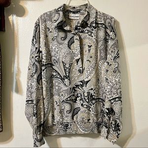 Alfred Dunner paisley print blouse size 10